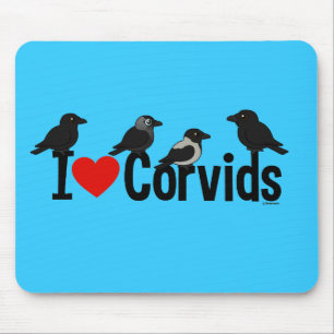 I Love Corvids Mouse Pad