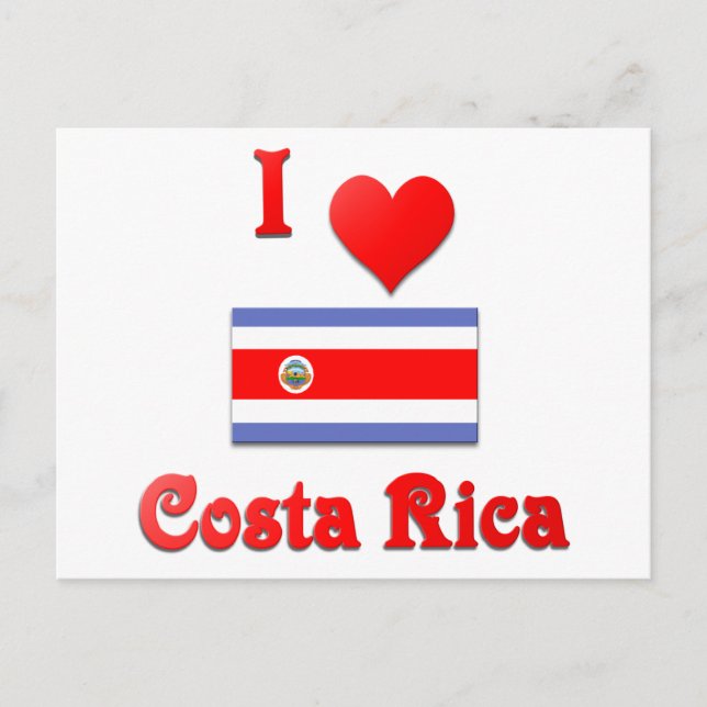 I Love Costa Rica Postcard (Front)