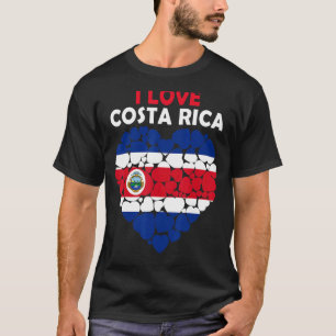 I Love Costa Rica Proud To Be Costa Rican Flag T-Shirt