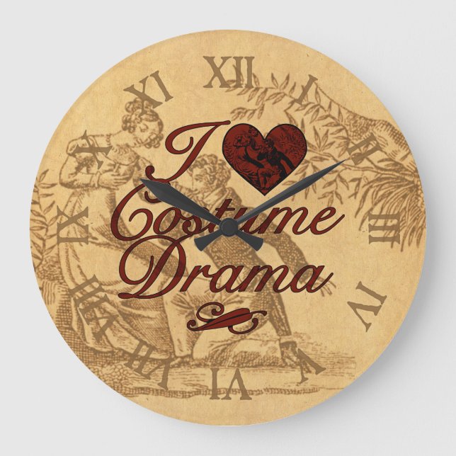 I Love Costume Drama Large Clock (Front)