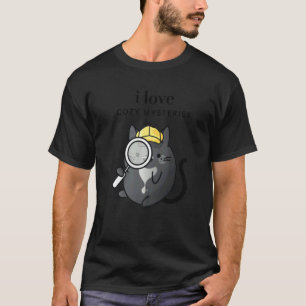 I Love Cosy Mysteries Tuxedo Cat Detective   T-Shirt