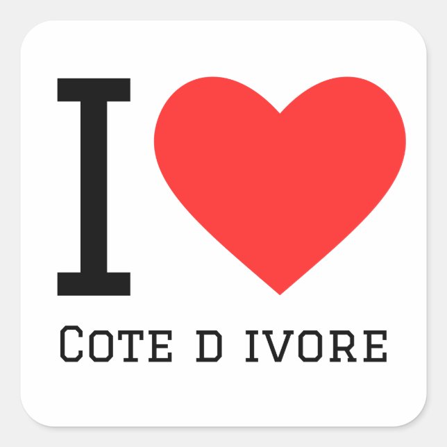 I love cote d ivore square sticker (Front)