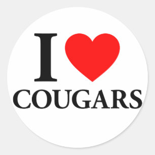 I Love Cougars Classic Round Sticker