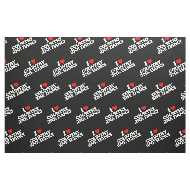 I LOVE COUNTRY LINE DANCE FABRIC (Fat Quarter)
