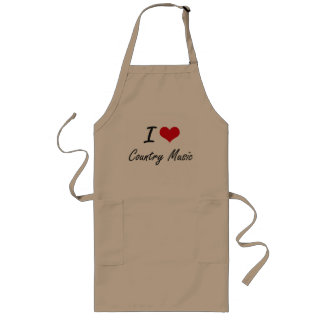 I Love COUNTRY MUSIC Long Apron