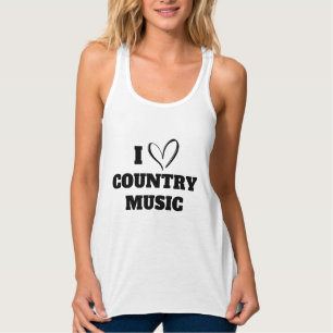 I Love Country Music T-Shirt Singlet