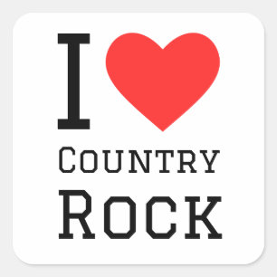 I love country rock square sticker