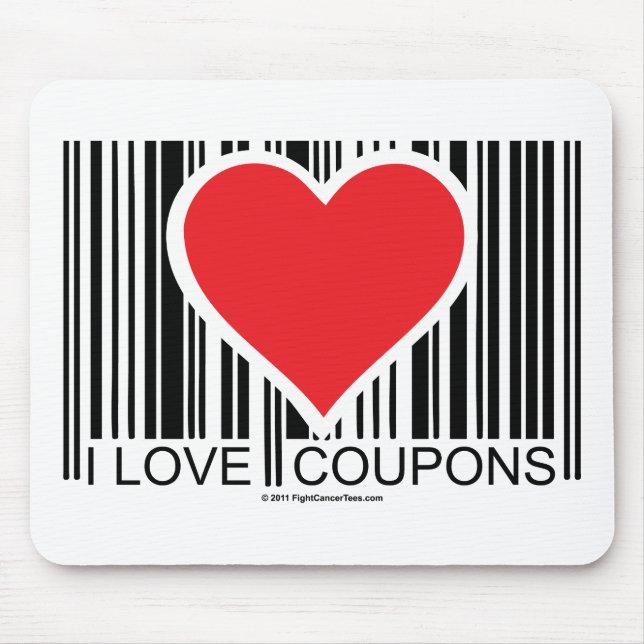 I Love Coupons Mouse Pad (Front)