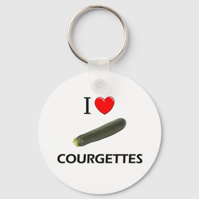 I Love Courgettes Key Ring (Front)