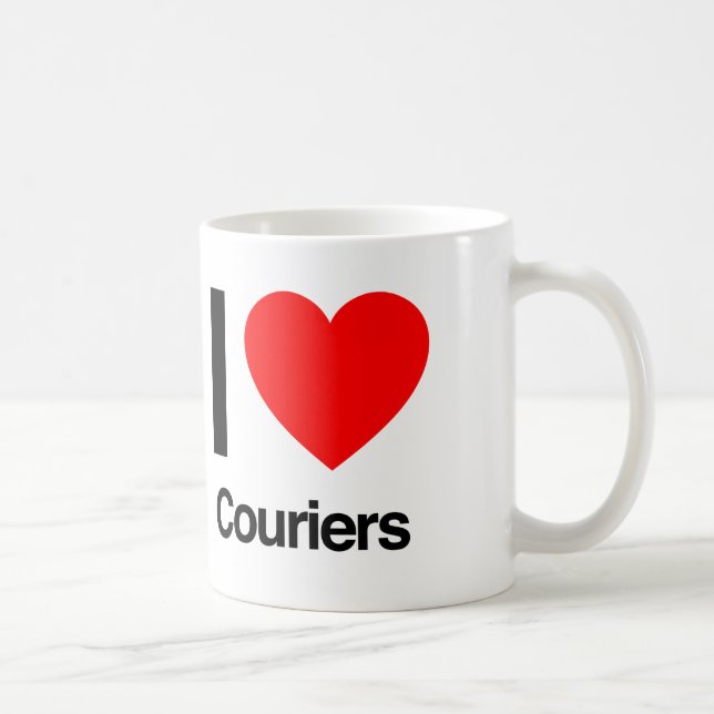 i love couriers coffee mug (Right)