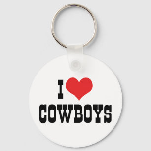 I Love Cowboys Keychain