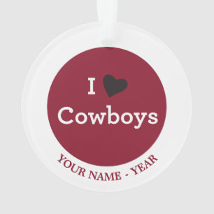 I Love Cowboys Ornament