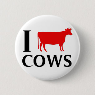 I Love Cows 6 Cm Round Badge