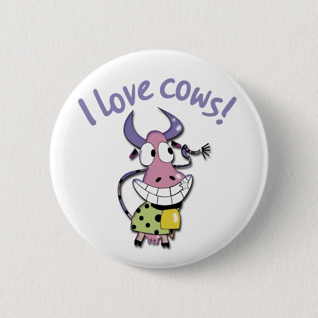 I love Cows! 6 Cm Round Badge (Front)
