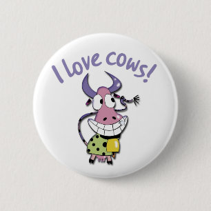 I love Cows! 6 Cm Round Badge