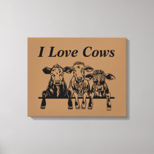 I Love Cows Canvas Print