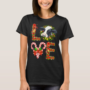 I Love Cows Cow Christmas Santa Dairy Farmer Farm T-Shirt