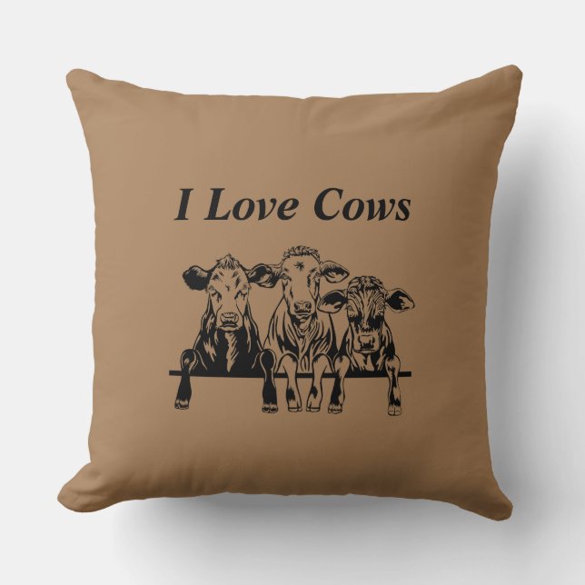 I Love Cows Cushion (Front)