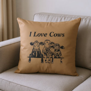 I Love Cows Cushion
