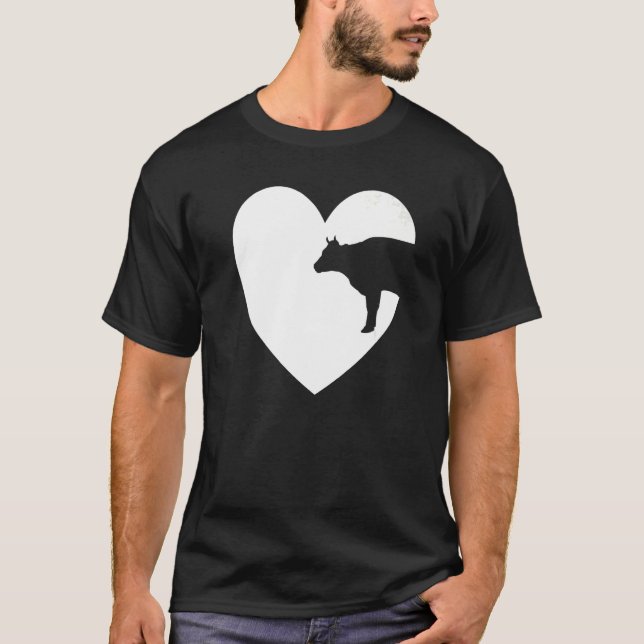 I Love Cows Farmer Bovine Cattle Valentines Day Co T-Shirt (Front)