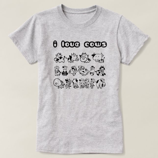 I Love Cows Hoodies (Design Front)