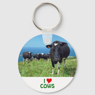 I Love Cows Key Ring