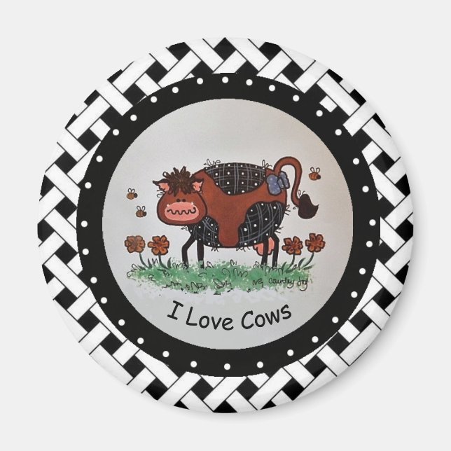 I Love Cows  Magnet (Front)