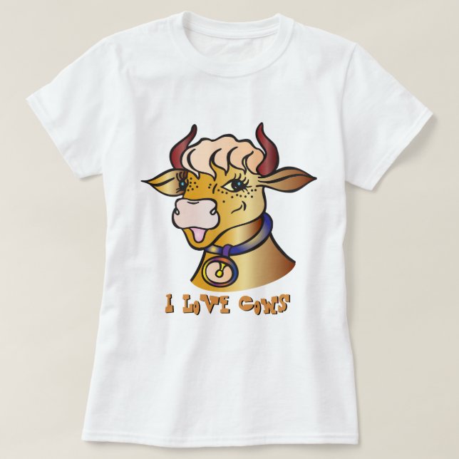 I Love Cows T-Shirt (Design Front)