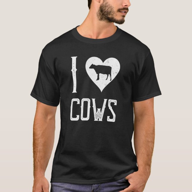 I Love Cows T-Shirt (Front)