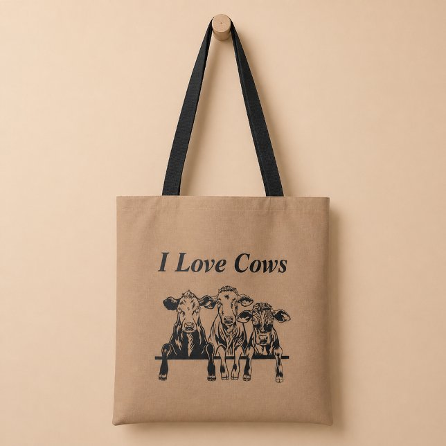 I Love Cows Tote Bag (Creator Uploaded)