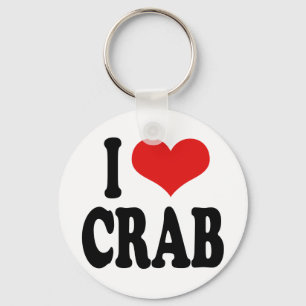 I Love Crab Key Ring