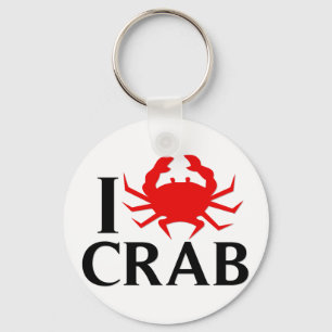 I Love Crab Key Ring