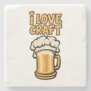 I Love Craft Beer Stone Coaster