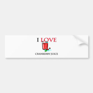 I Love Cranberry Juice Bumper Sticker