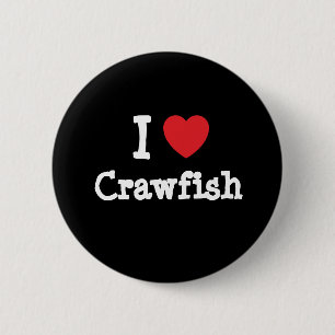 I love Crawfish heart T-Shirt 6 Cm Round Badge