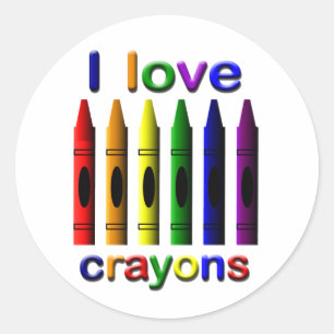 I Love Crayons Sticker