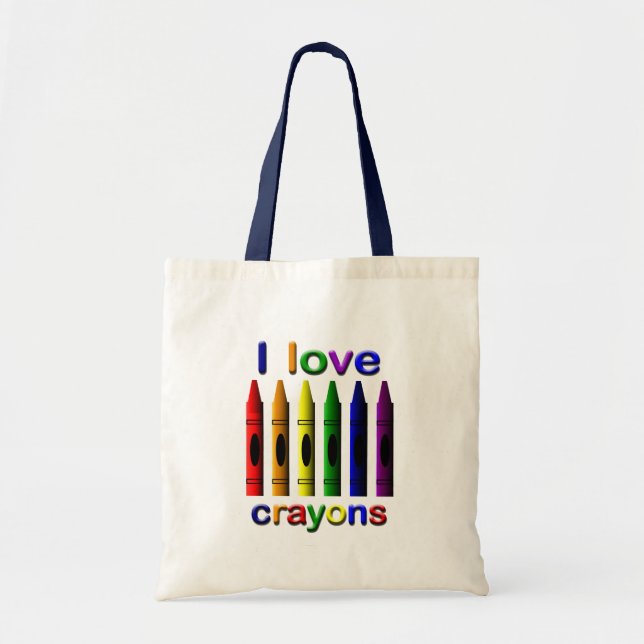 I Love Crayons Tote Bag (Front)