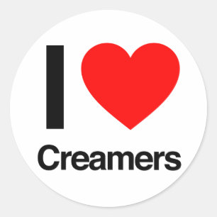 i love creamers classic round sticker