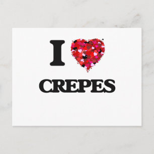I Love Crepes food design Postcard