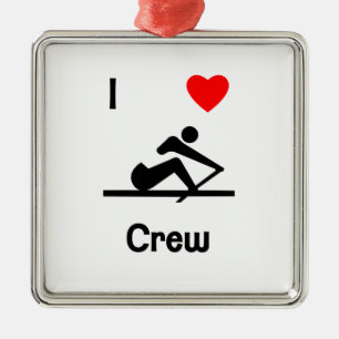 I Love Crew (2) Metal Tree Decoration