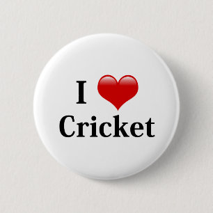 I Love Cricket 6 Cm Round Badge