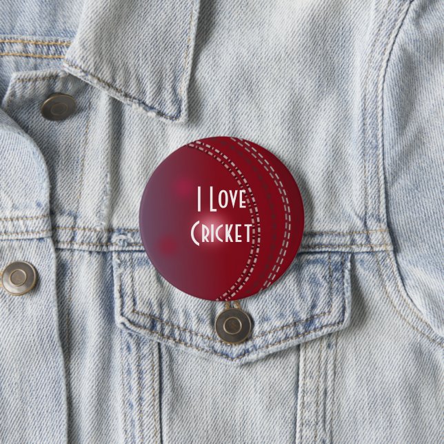 I Love Cricket 7.5 Cm Round Badge (In Situ)