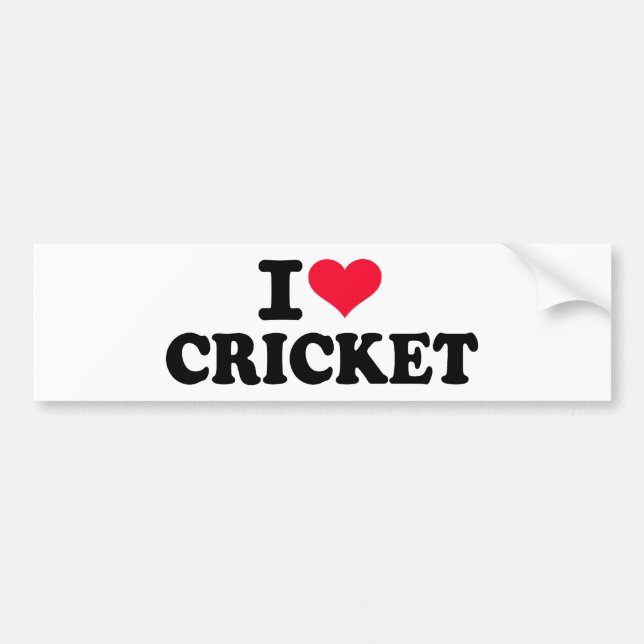 I love Cricket Bumper Sticker (Front)