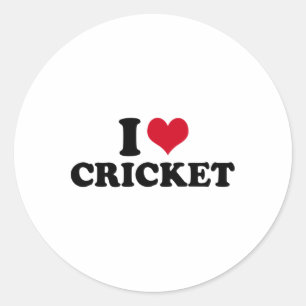 I Love Cricket Classic Round Sticker