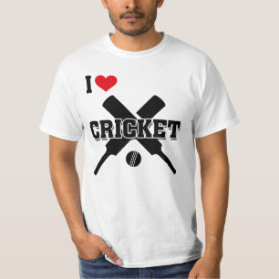 I Love Cricket, Crossed bats and ball, Cricket T-Shirt