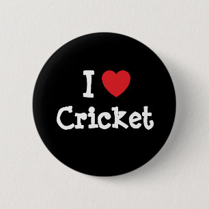 I love Cricket heart custom personalised 6 Cm Round Badge