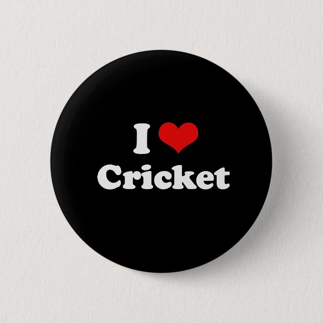 I Love Cricket Tshirt 6 Cm Round Badge (Front)