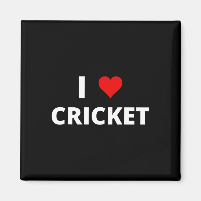 I Love Cricket (with A Red Heart)  Magnet (Front)