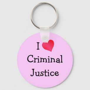 I Love Criminal Justice Key Ring
