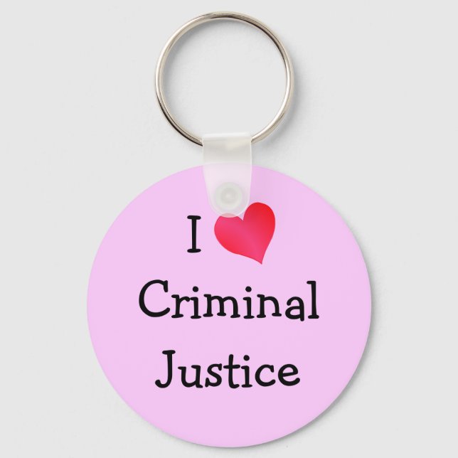 I Love Criminal Justice Key Ring (Front)